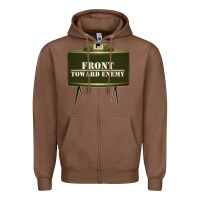 Chestnut front toward enemy distressed claymore mine military Zipper Hoodie - linhVisuals