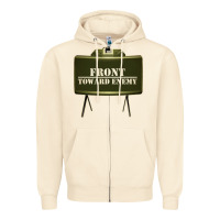 Sandshell front toward enemy distressed claymore mine military Zipper Hoodie - linhVisuals