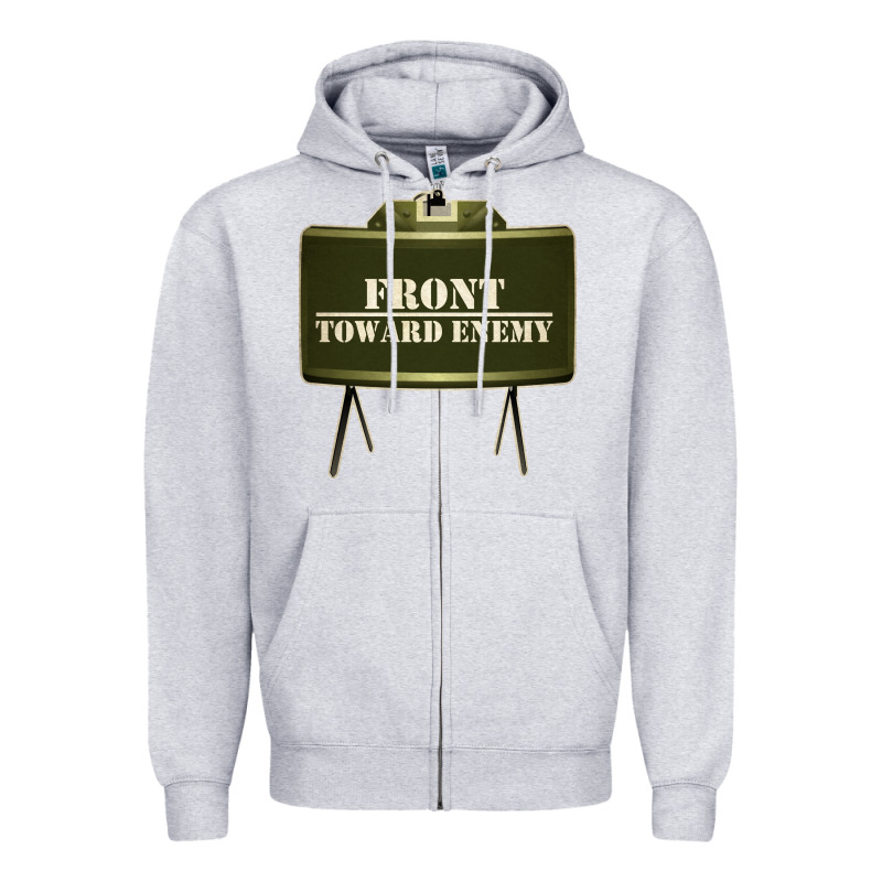 Front Toward Enemy Distressed Claymore Mine Military Zipper Hoodie by linhVisuals | Teevron