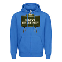 True Royal front toward enemy distressed claymore mine military Zipper Hoodie - linhVisuals