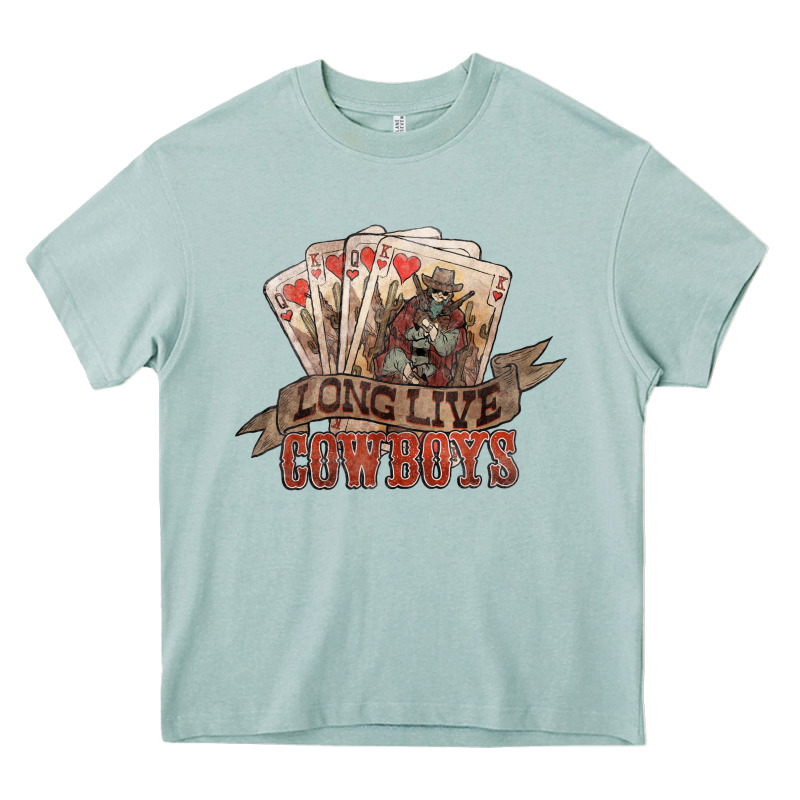 Long Live Cowboys Cards Heavy Core Tee by HowdyJamesFarm | Teevron
