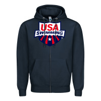 Navy swimming team Zipper Hoodie - linhVisuals