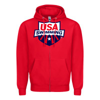 Red swimming team Zipper Hoodie - linhVisuals