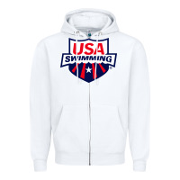 White swimming team Zipper Hoodie - linhVisuals