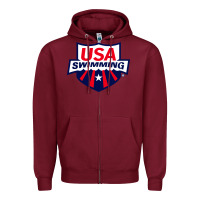 Burgundy swimming team Zipper Hoodie - linhVisuals