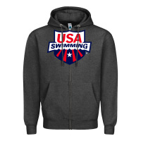 Charcoal Heather swimming team Zipper Hoodie - linhVisuals