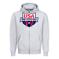 Heather Grey swimming team Zipper Hoodie - linhVisuals