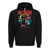 Black RUSH MUSIC Zipper Hoodie - linhVisuals