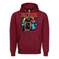 Burgundy RUSH MUSIC Zipper Hoodie - linhVisuals