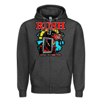 Charcoal Heather RUSH MUSIC Zipper Hoodie - linhVisuals