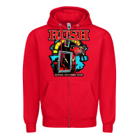 Red RUSH MUSIC Zipper Hoodie - linhVisuals