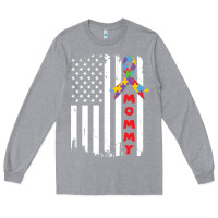 Heather Grey lil autism mom Long Sleeve Tee - CowhideDigitalArt
