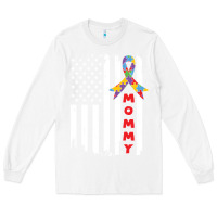 White lil autism mom Long Sleeve Tee - CowhideDigitalArt