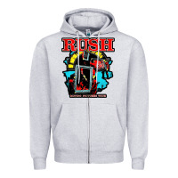 Heather Grey RUSH MUSIC Zipper Hoodie - linhVisuals