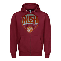 Burgundy RUSH TOUR Zipper Hoodie - linhVisuals