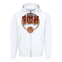 White RUSH TOUR Zipper Hoodie - linhVisuals