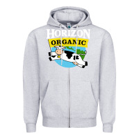 Heather Grey horizon organic milk Zipper Hoodie - linhVisuals