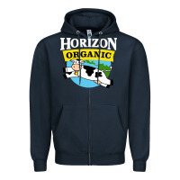 Navy horizon organic milk Zipper Hoodie - linhVisuals