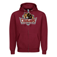 Burgundy cougars, kokomo education Zipper Hoodie - linhVisuals