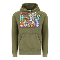 Vintage Olive One Happy Mama Easter Bunny Vintage Hoodie - CowhideDigitalArt