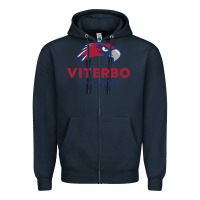 Navy v-h4wks, viterbo, education Zipper Hoodie - linhVisuals
