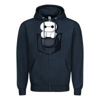 Navy baymax in pocket [tb] Zipper Hoodie - linhVisuals