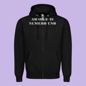 Arnold Is Numero Uno Zipper Hoodie Designed By Linhvisuals