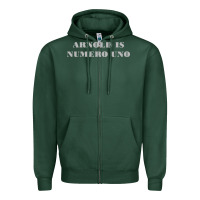 Sports Green arnold is numero uno Zipper Hoodie - linhVisuals