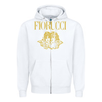 White fiorucci Zipper Hoodie - linhVisuals