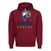 Burgundy emory eagles Zipper Hoodie - linhVisuals