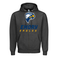 Charcoal Heather emory eagles Zipper Hoodie - linhVisuals