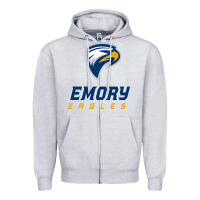 Heather Grey emory eagles Zipper Hoodie - linhVisuals
