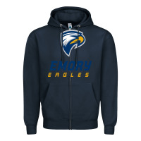 Navy emory eagles Zipper Hoodie - linhVisuals