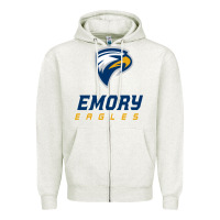 Oatmeal Heather emory eagles Zipper Hoodie - linhVisuals
