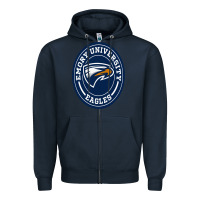 Navy emory eagles Zipper Hoodie - linhVisuals