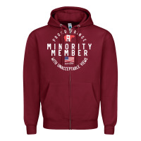 Burgundy proud member of small fringe minority with unacceptable view t shirt Zipper Hoodie - linhVisuals