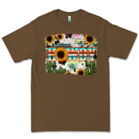 Cacao Howdy Serape And Sunflower Premium Tee - RanaPortraitStore