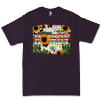 Plum Howdy Serape And Sunflower Premium Tee - RanaPortraitStore