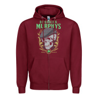 Burgundy dropkick murphy's Zipper Hoodie - linhVisuals