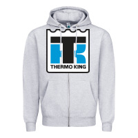 Heather Grey thermo king Zipper Hoodie - linhVisuals