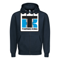 Navy thermo king Zipper Hoodie - linhVisuals