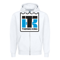 White thermo king Zipper Hoodie - linhVisuals