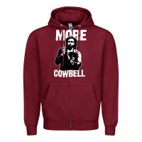 Burgundy more cowbell Zipper Hoodie - linhVisuals