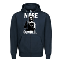 Navy more cowbell Zipper Hoodie - linhVisuals