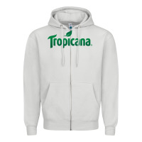 Dove Grey tropicana Zipper Hoodie - linhVisuals