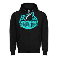 Black fins up ocean Zipper Hoodie - linhVisuals