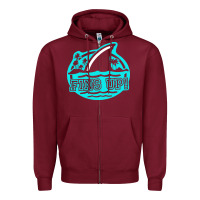 Burgundy fins up ocean Zipper Hoodie - linhVisuals