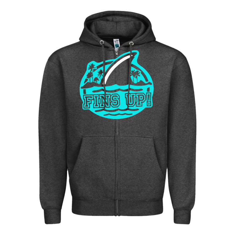 Fins Up Ocean Zipper Hoodie by linhVisuals | Teevron