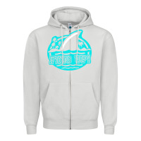 Dove Grey fins up ocean Zipper Hoodie - linhVisuals
