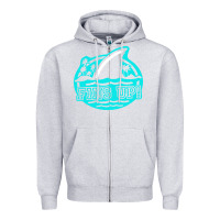 Heather Grey fins up ocean Zipper Hoodie - linhVisuals